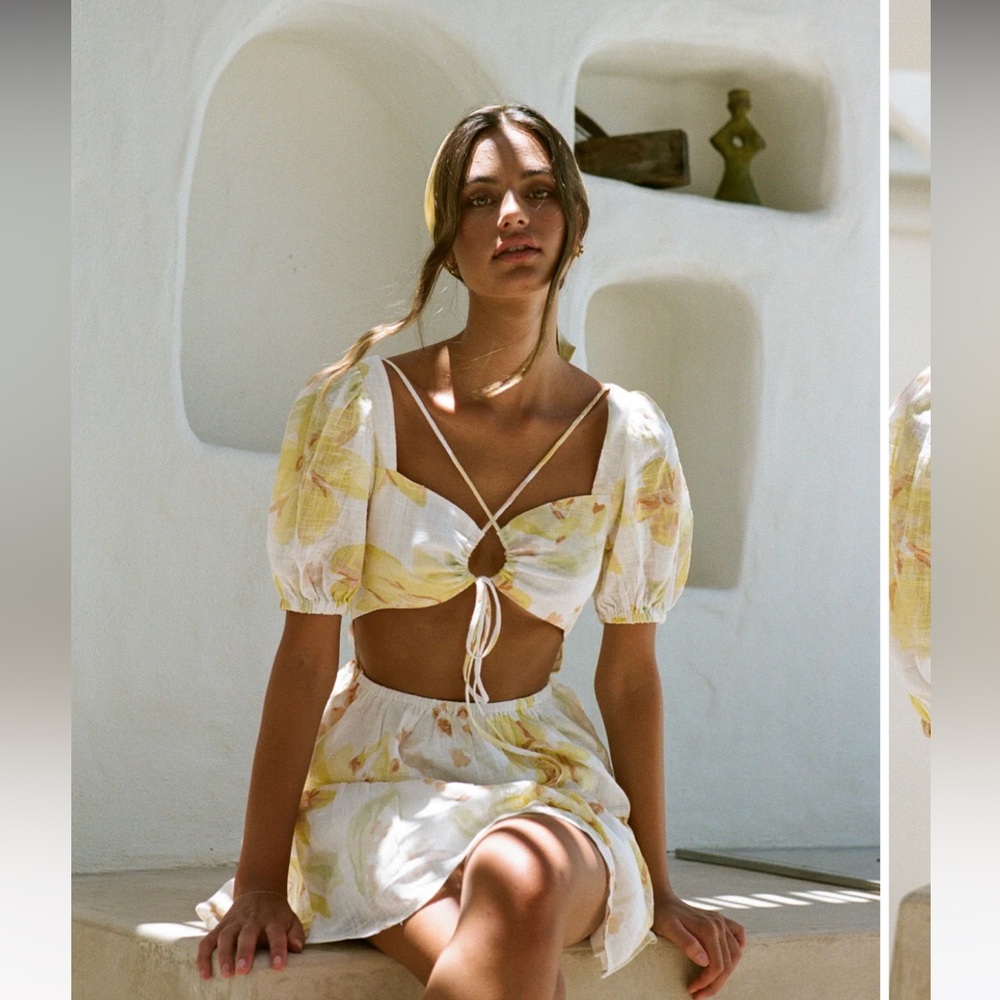 Brand New Aquaria Dress - Lemon Bouquet dress - Sabo skirt